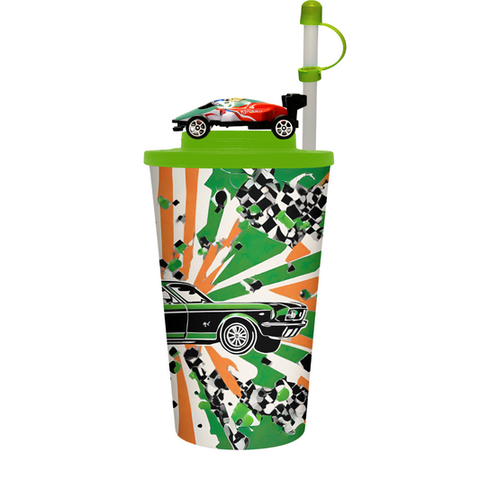 Vaso de 32 oz carreras verde incluye juguete