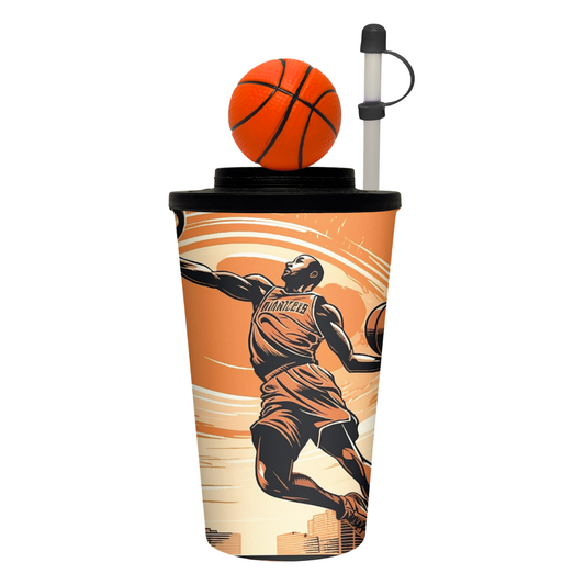 Vaso de 32 oz con diseño de balón de basket