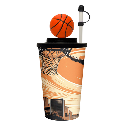 Vaso de 32 oz con diseño de balón de basket