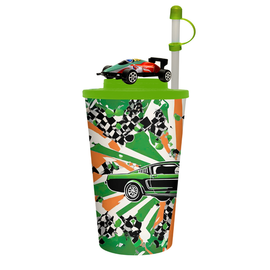 Vaso de 32 oz carreras verde incluye juguete