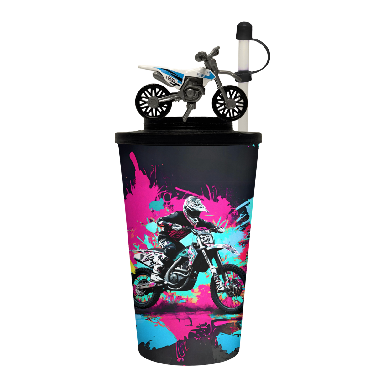 Vaso de 32 oz con Juguete de Moto