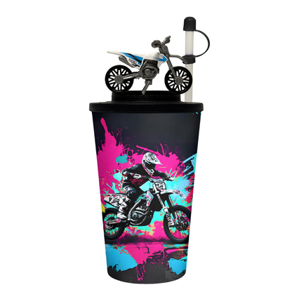 Vaso de 32 oz con Juguete de Moto