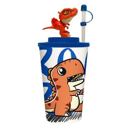 Vaso de 32 oz con Juguete de Dinosaurio