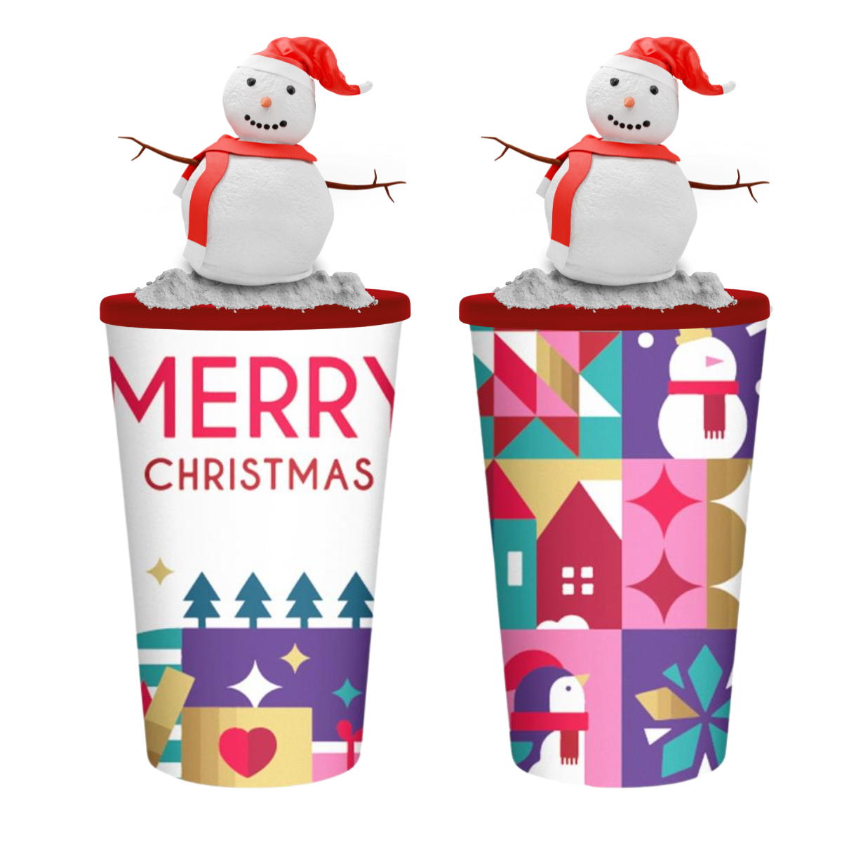 Vaso de 32 oz Navidad Muñeco de nieve