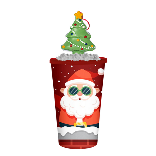 Vaso de 32 oz con Juguete de Árbol Navideño